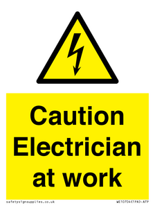 Caution Electrician at work